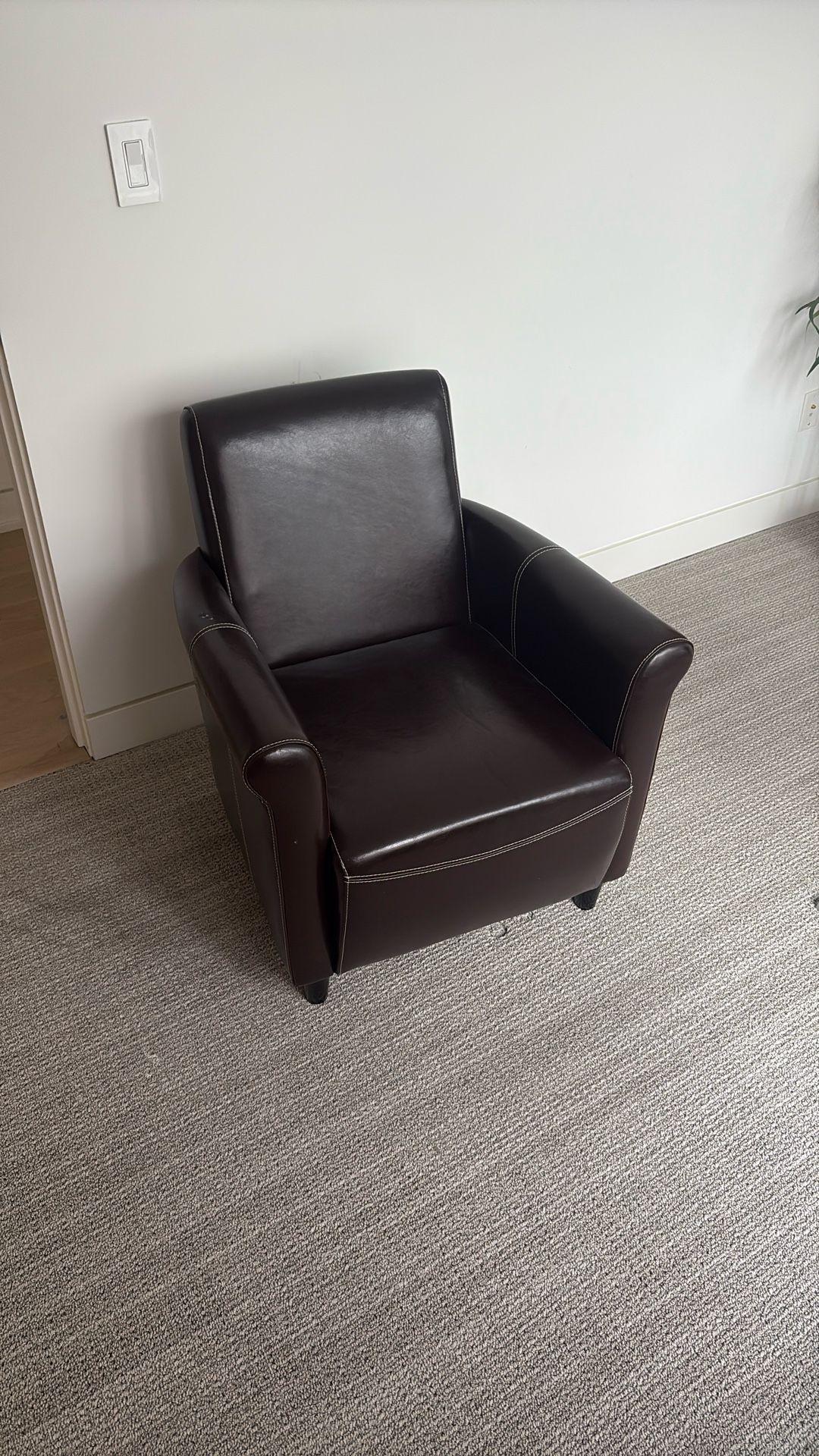 Brown leather chair