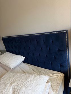 Nice blue king size bedframe and headboard