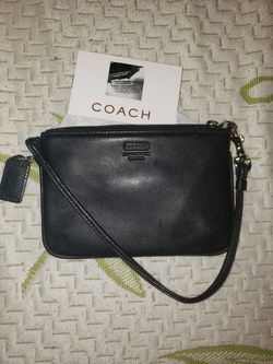 Coach Genuine Leather Embossed Small Wristlet
