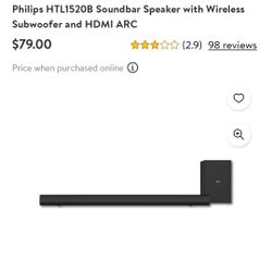 Philips Soundbar And Subwoofer
