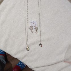 heart necklaces and earrings 