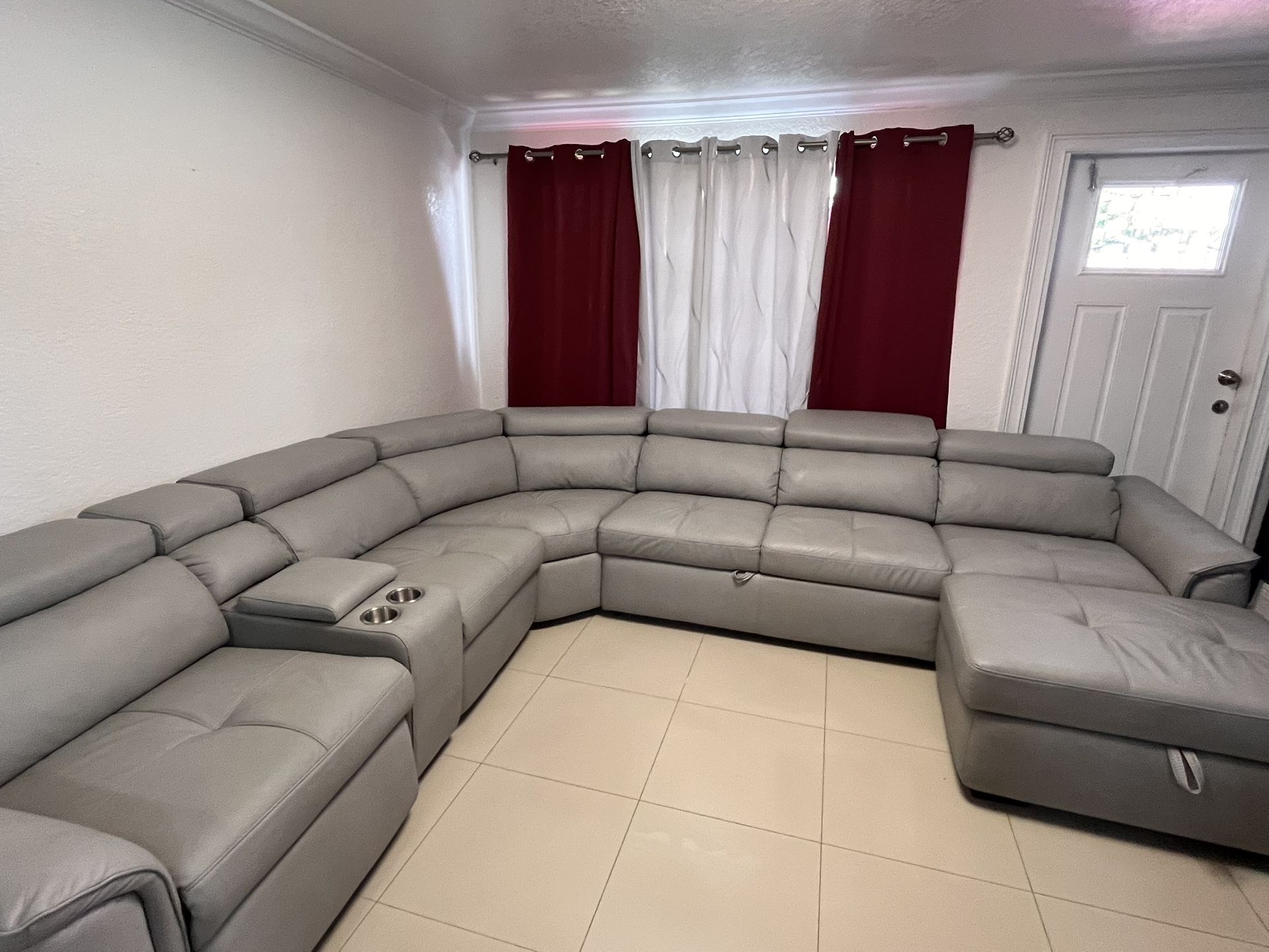 Grey L Shaped Sofa Bed Sectional, Brand New