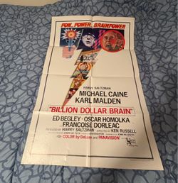 Billion Dollar Brain Original 27x41 Movie Poster