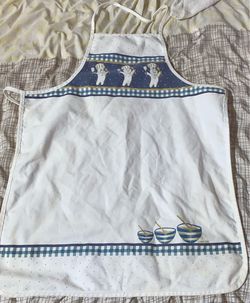 RARE Vintage Pillsbury Doughboy Poppin' Fresh Blue Apron 1997 white (READ DESC)