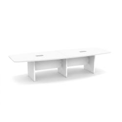 120″ W x 48″ D White Boat-Shaped Conference Table – From $750 📦 Florida