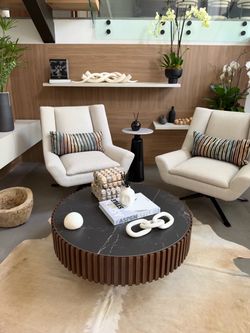 Coffee table marble and wood brand New
