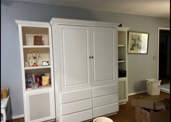Large White Entertainment Center with TV Cabinet & Storage