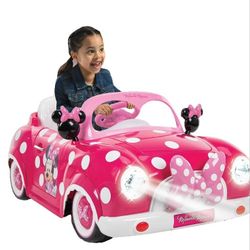 (Free Delivery) 6V Huffy Disney Minnie Mouse Battery-Powered Ride-On Car, Kids Ages 3+ - Pink, One Unit