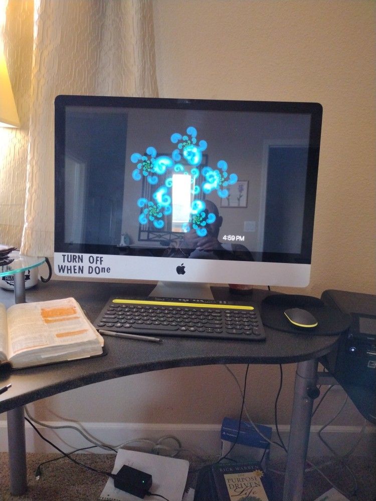APPLE IMAC COMPTER . WIRELESS KEY BOARD AND COPY MACHINE WITH WIRELESS MOUSE $$150