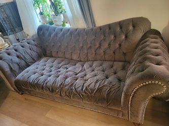 Raymor flanigan velour tuffed couch