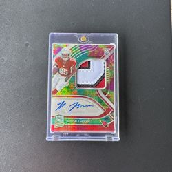2021 Spectra #220 Rondale Moore RC RPA /99 Neon Green Patch Auto Cardinals
