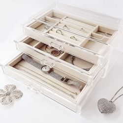 HerFav Acrylic Jewelry Organizer Box