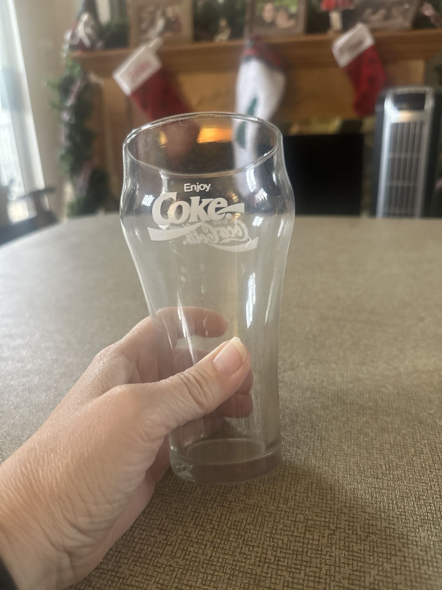 Coca-Cola “Enjoy Coke” Vintage Clear W/ White Lettering ~16oz