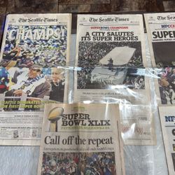 SUPER BOWL 2013 Seattle Seahawks Newspapers Collection In Protectors 