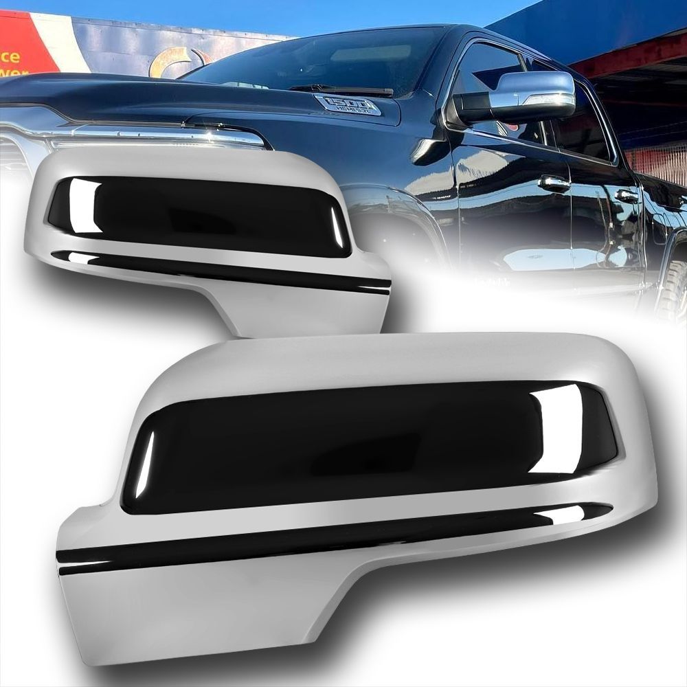For 2019-2024 Dodge Ram 1500 Replacement Chrome Mirror Covers W/Turn Signal Hole -(2-MC-1760