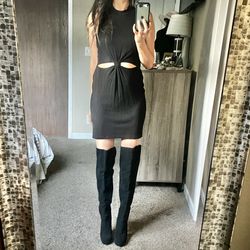 Halston Suede Thigh high boots 