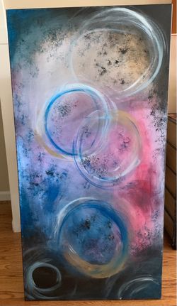 Large Abstract Circle Canvas Painting