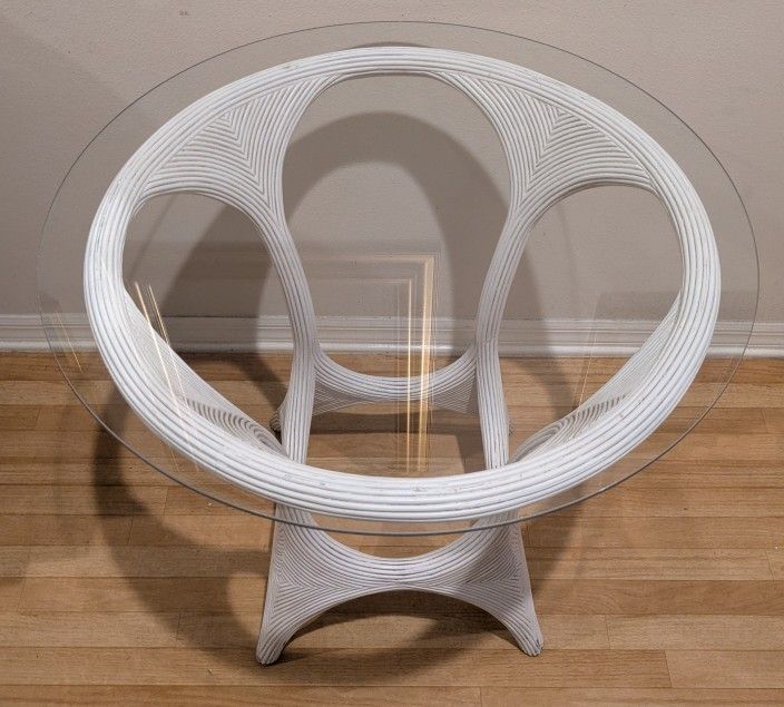 Curved Wicker Table