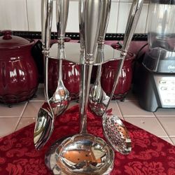 Princess House Barrington Set de 5 Utensilios Y su base Super Precio