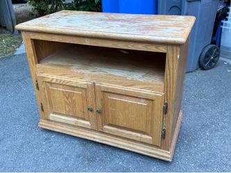 Oak cart:  printer, art, whatever.
