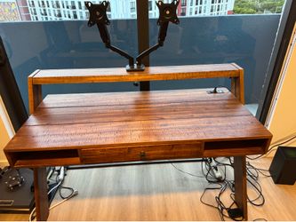 Ashley Furniture Rustic Executive Office Desk with Hutch