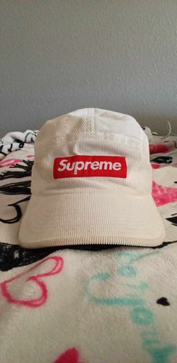 Supreme White Corduroy Hat 