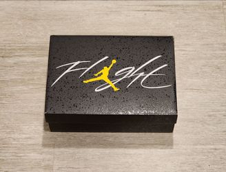 EMPTY AIR JORDAN RETRO 4 "YELLOW THUNDER" GS SHOE BOX SIZE 7Y MINT COND P/O