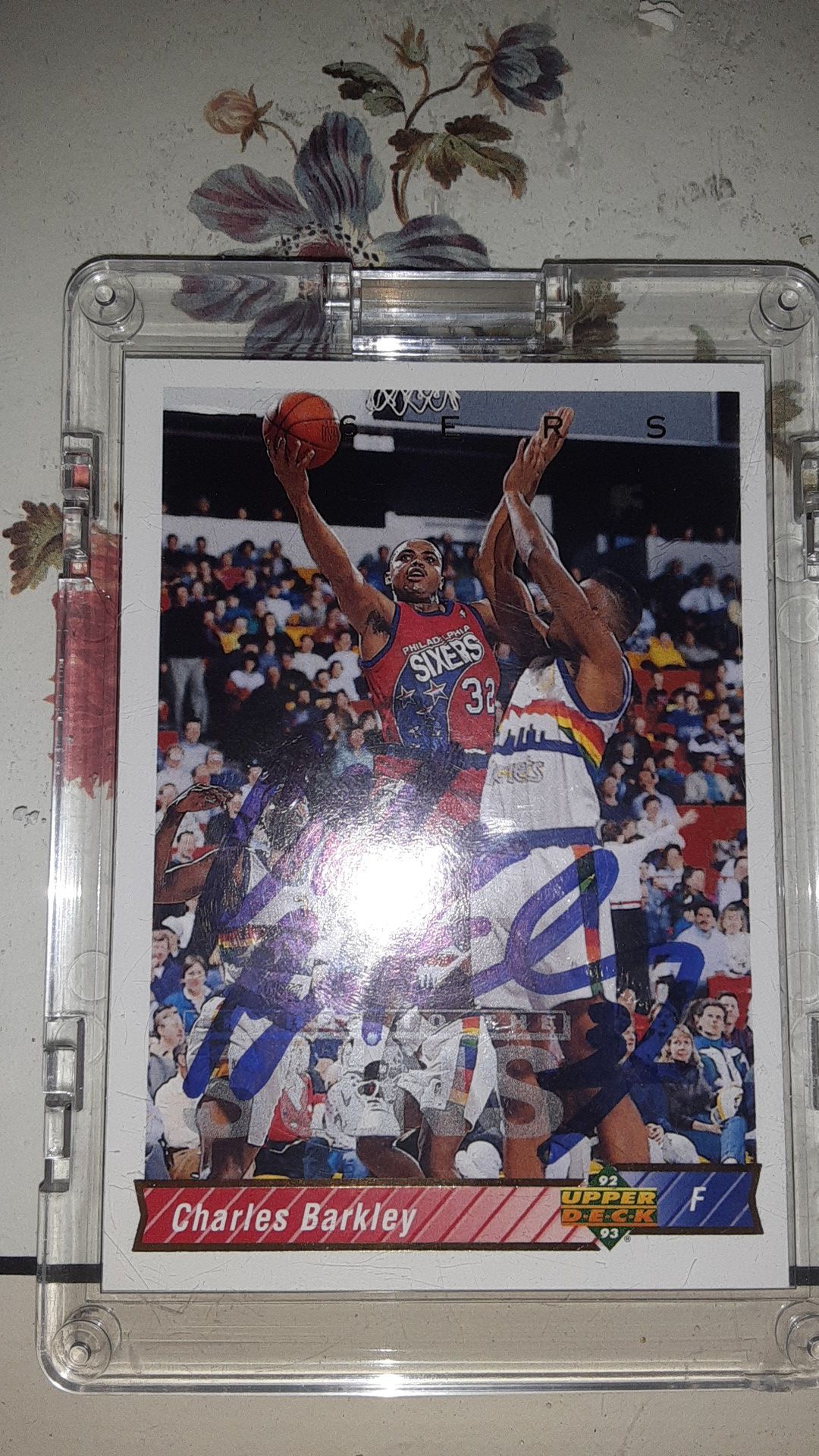 Charles Barkley autographed basketball card.