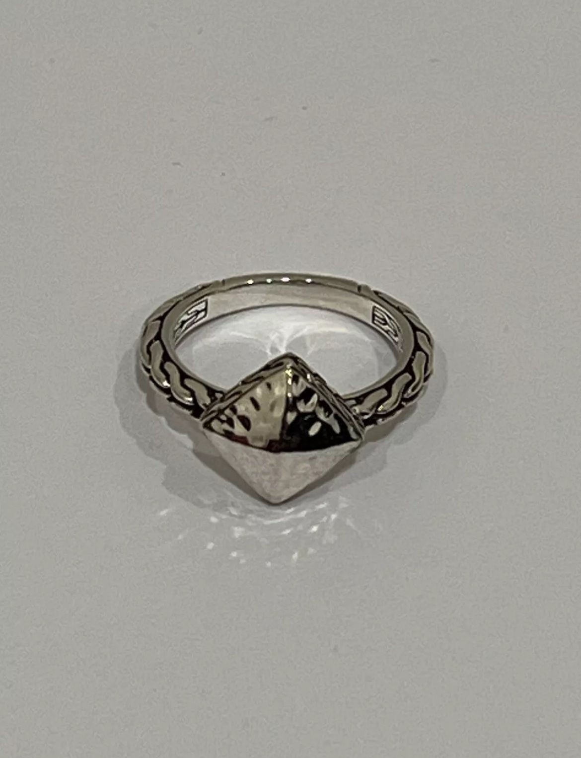 John Hardy Sterling Silver Classic Chain Hammerd Ring