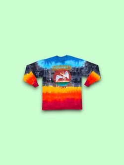 Led Zepplin Icarus US Tour 1975 Long Sleeve Tie Dye T Shirt Size L Rock Music