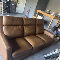 Leather Couch - Automatic Reclining 