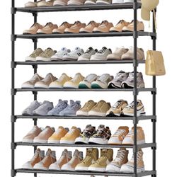 Kitsure Shoe Rack for Closet - 10-Tier Shoe Organizer with Hook Rack, Large-Capacity & Space-Saving Shoe Shelf for Entryway, Bedroom, Living Room,32.2