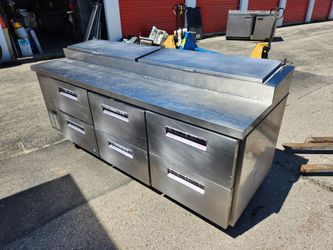 Commercial Restaurant Hoshizaki Raised Rail Pizza Prep Table with Drawers