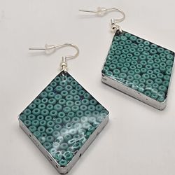Teal Beaded Earrings 