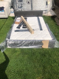New full bed frame with mattress