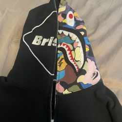 BAPE x F.C.R.B. Shark Full Zip Hoodie-Authentic Size Large No Trades Good Condition- Moving Sale 135 Today!