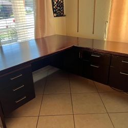 L shape solid cherry wood Desk