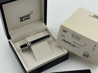 MONTBLANC MEISTERSTUCK SOLITAIRE ONYX & SILVER TIE BAR NEW 100% GENUINE ~$435