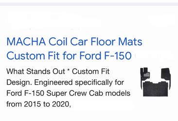 MACHA Coil Car Floor Mats Custom Fit for Ford F-150