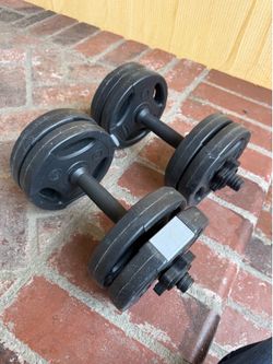 Adjustable Dumbbell Set - Brookstone (20 lb Total Weight) - Includes two dumbbells