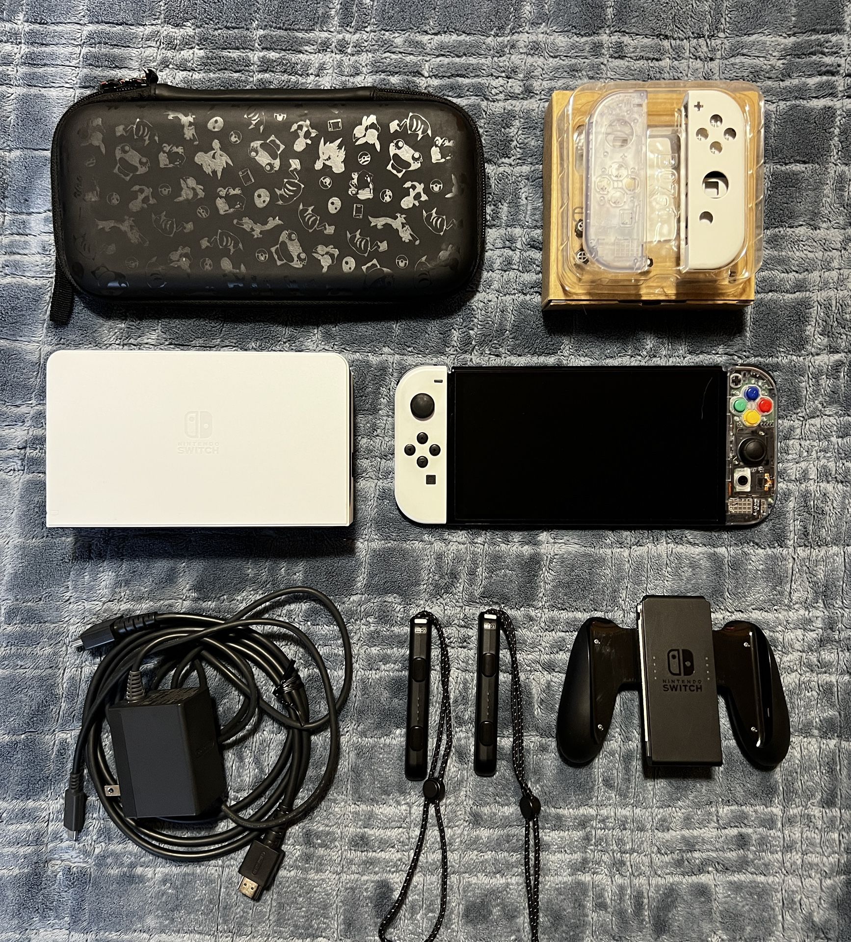 White Nintendo Switch OLED + Pokémon Game Case