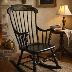 Vintage 1967 S. Bent & Brothers Fan Back Windsor Rocking Chair – Solid Maple