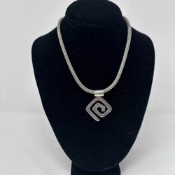 Silpada Wheat Sterling Silver Chain Necklace with Modernist Removable Pendant17"