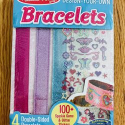 Melissa & Doug Design-Your-Own Bracelets 100+ Sparkle Gem & Glitter Stickers New