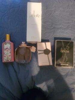Bundle perfumes. Jadore Dior, Coach Floral, Black Opium Yves Saint Laurent, Gucci Flora, Flower Bomb Viktor & Rolf
