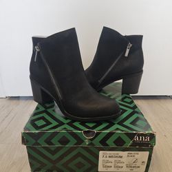 Women's A.N.A Otis Ankle Boots Bootie Black 7.5 Boots - Brand New
