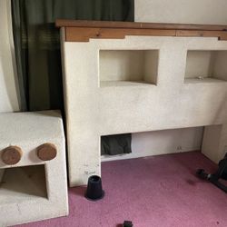 Concrete headboard and night stand 1 of a kind piece