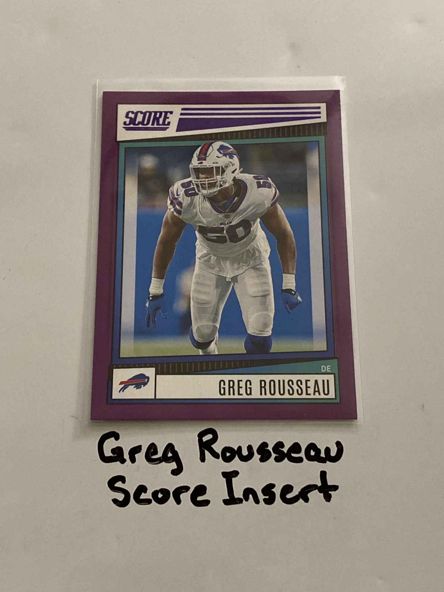 Greg Rousseau Buffalo Bills DE Score Short Print Insert Card.