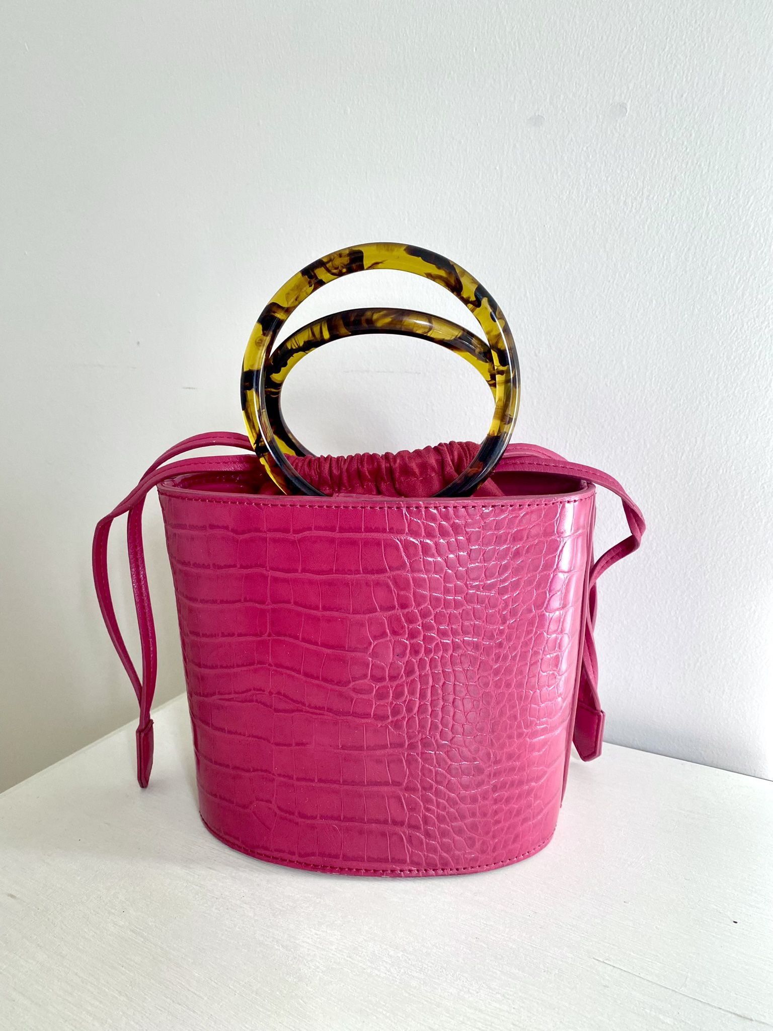 Pink Basket Women Bag 