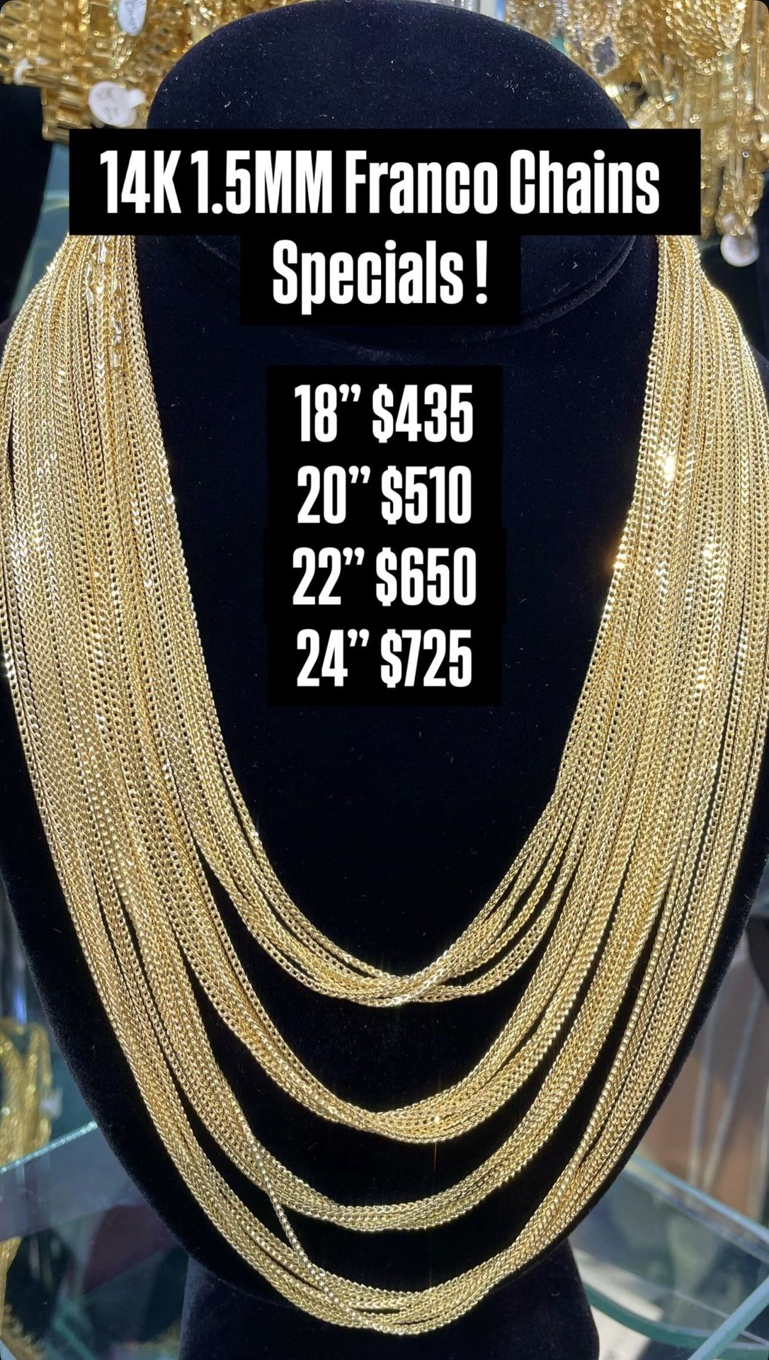 14K 1.5MM Franco Chain